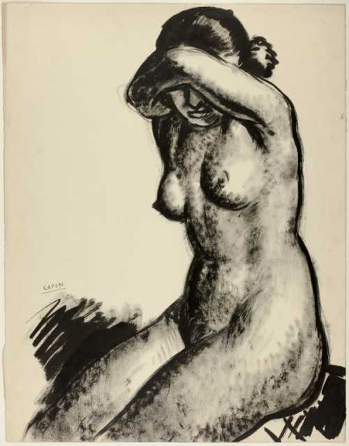Seated Female Nude Covering Her Eyes