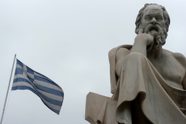 Greek flag socrates