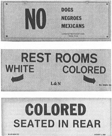 Jim Crow signs