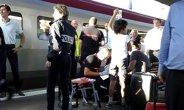 Passenger receives medical attention at Arras train station