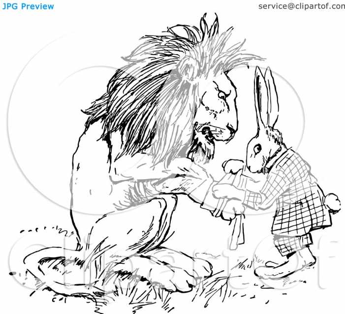 Rabbit Patching Up Lions Paw