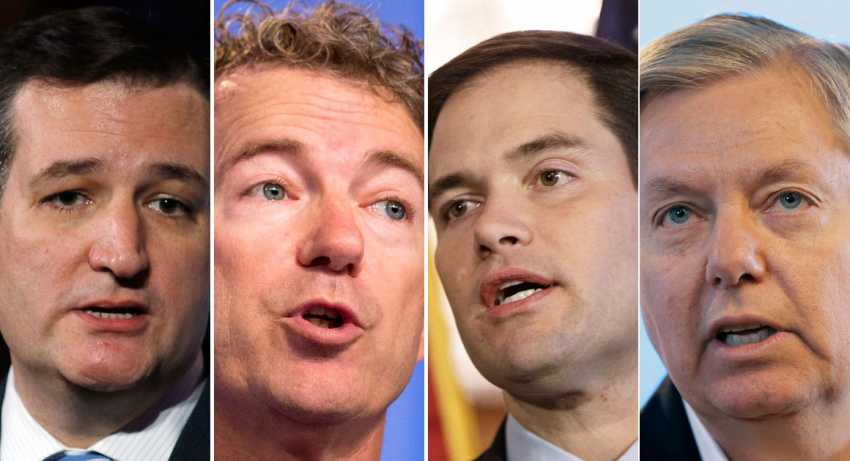 Sens. Ted Cruz Rand Paul Marco Rubio and Lindsey Graham