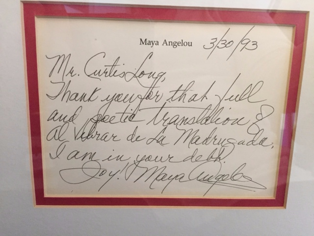 Thank you from Maya Angelou