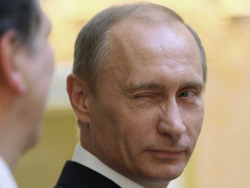 Vladimir Putin winking